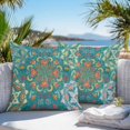 thumbnail image 3 of Green Boho Outdoor Pillow Covers 26x26 Inch Throw Pillow Covers Set of 2 Waterproof Decorative Pillow Cases Shabby Vintage Ethnic Abstract Floral Art Cushion Covers for Patio Furniture Garden Couch, 3 of 8