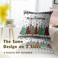 thumbnail image 6 of Merry Christmas Pillow Cover 18x18 Inch Set of 2,Winter Holiday Black White Buffalo Plaid Xmas Tree Pillow Cotton Square Cushion Case for Sofa Couch Car Bedroom Living Room Decor, 6 of 6