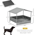 thumbnail image 3 of Dog House Outdoor, Rattan Dog Bed with Canopy and Water-Resistant Cushion, for Small and Medium Dogs, Gray, 3 of 8