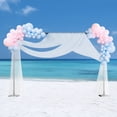 thumbnail image 6 of Square Arch Backdrop Stand, 10x7 FT Photo Booth Frame with Heavy-Duty S-Shaped Base, Metal Wedding Arch for Party Balloon Flower Tulle Decor with Ground Stakes, Indoor Outdoor, 6 of 7
