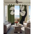 thumbnail image 6 of Green Floral Spring Blackout Curtains for Bedroom Living Room Darkening Curtains 84 Inch Length 2 Panels Set Modern Abstract Blooms Botanical Window Curtain Window Treatment Grommet Drapes 52"x84", 6 of 9