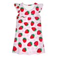 thumbnail image 7 of Bjutir Girl'S Dress Strawberry Print Fly Sleeve Dress Leisure Crewneck Dresses For Party Wear, Size 2-11 Years, Pink, 7 of 7