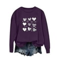 thumbnail image 2 of FDGIU ‌‌‌‌Women's Valentine's Day Sweatshirt, Love Heart Print Long Sleeve Crewneck Pullover for Casual Wear & Gift Giving, 2 of 5
