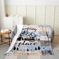 thumbnail image 2 of YST Geometric Square Throw Blanket,Ravel Camper Blanket,Rustic Farmhouse Style Fleece Blanket,Retro RV Vehicles Fuzzy Blanket For Home Room Decor,40x50 Luxury Soft, 2 of 4