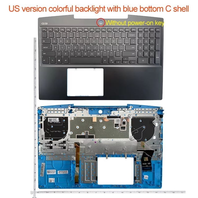 Nouveau pour Dell Series G3 3590 3500 Étui Supérieur LCD/couvercle de Lunette/étui Supérieur Palmier/clavier de Base Inférieure Rétroéclairage Coloré 1