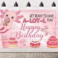 thumbnail image 1 of Cartoon Pink Axolotl Theme Cute Children's Birthday Party Disposable Plate Paper Cup Tissue Tablecloth Tableware Gift Prop Decor backdrop1.8x1.2m 1pc Other, 1 of 6