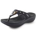 thumbnail image 1 of Memory Foam Flatform Flip Flop : 7530 Black, EU38 (US Size 7 7.5), 1 of 7