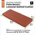 thumbnail image 3 of Classic Accessories Montlake® FadeSafe® Rectangle Settee/Bench Seat Quilted Cushion Lounge Cushion, Spice, 48"W x 18"D x 3"H, 3 of 18
