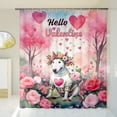 thumbnail image 3 of Hello Valentine’s Day Bull Terrier Flower Crown Romantic Pink Floral Shower Curtain Bully Dog Lovers Gifts Idea Waterproof Bathroom Bathtub Curtain - 00031, 3 of 5