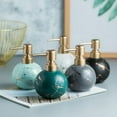 thumbnail image 4 of Marble Pattern Design Soap Dispenser With Pump, Refillable Lotion Dispenser For Bathroom Vanity Countertop, Ceramic Shampoo Dispenser-Dark green-300ml/10.6oz, 4 of 6