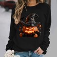 thumbnail image 2 of Jsaierl Halloween Sweatshirts for Women Plus Size Pumpkin Graphic Pullovers Fall Loose Fit Round Neck Long Sleeve Sweater Tops Halloween Clothes, Sizes S-2XL, 2 of 7