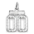 thumbnail image 3 of 925 Sterling Silver Small Diamond-cut #00 Charm Pendant, 3 of 5