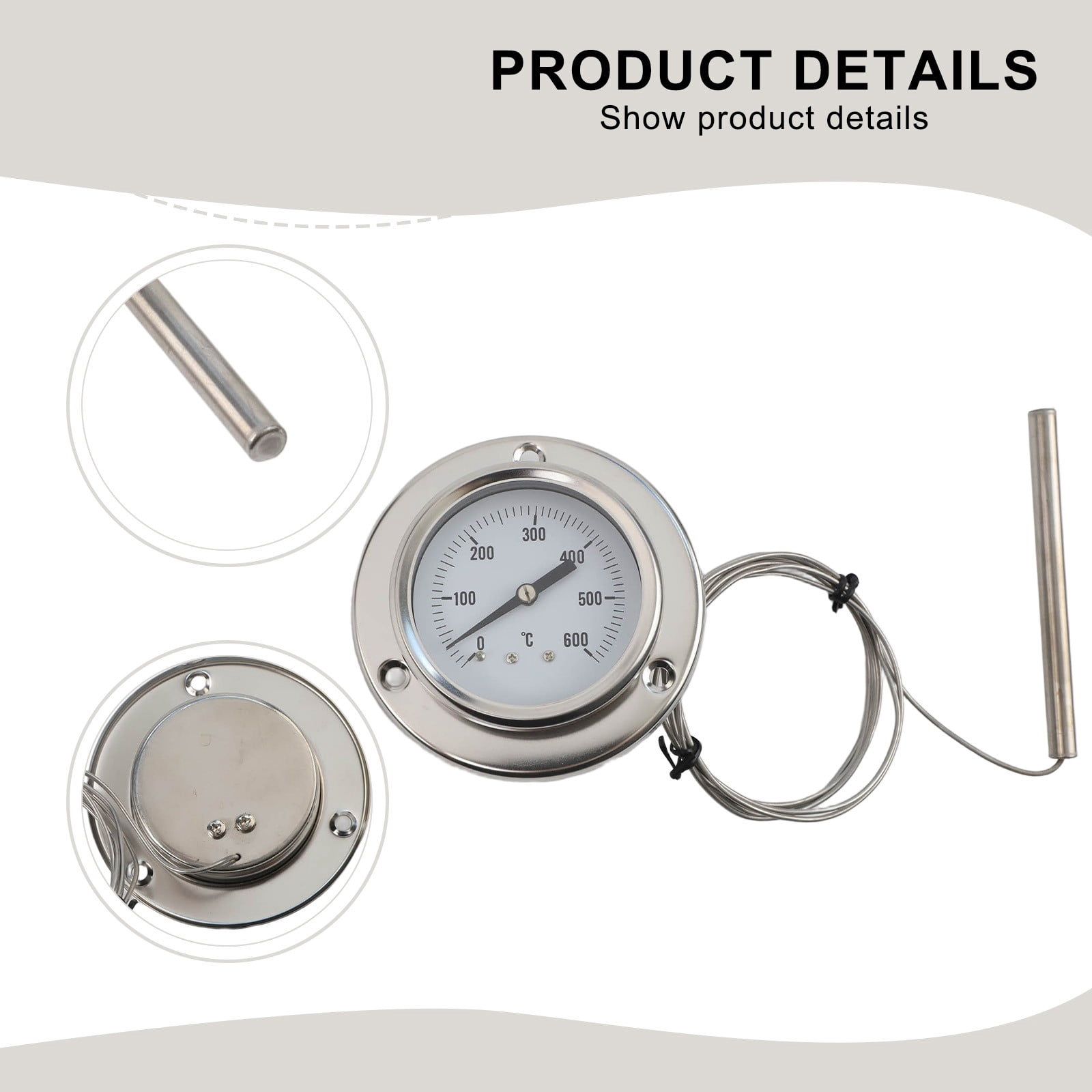 Wodtesl Oven Thermometer with Stainless Steel Probe for Kitchen and Industrial Use