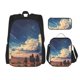 thumbnail image 1 of Easygdp Western Desert Cloud Cowboy Mochila para Niños y Niñas con Set de Caja de Almuerzo y Estuche para Lápices 3 en 1, Mochila Escolar Estampada para Adolescentes, 1 of 7
