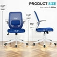 thumbnail image 3 of BestOffice Home Office Chair, Lumbar Support Breathable Ergonomic, Flip Up Armrests for Conference Room, Blue, 3 of 7