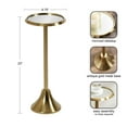 thumbnail image 3 of Kate and Laurel Sanzo Modern Pedestal Drink Table, 10 x 10 x 23, Antique Gold, Decorative End Table with Mirrored Tabletop for Use as Small Plant Stand or Cute Martini Table, 3 of 8