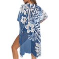 thumbnail image 5 of HELLHERO Polyester Bathing Suit Cover Up for Beach Kimono Free Size Long Kimono Swimsuit Cover Up Blue Floral, 5 of 6