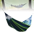 thumbnail image 1 of Portable Outdoor Hammock, Easy To Clean Large Space Up To 440.9lbs Safe Garden Hammock Breathable Polyester Cotton with Hanging Ropes for Patio Backyard Colorful,Blue and Green, 1 of 7