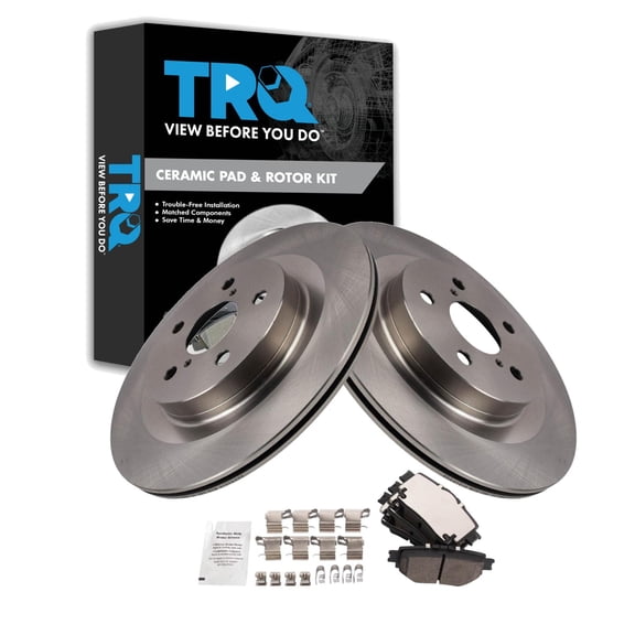 TRQ Rear Brake Pad and Rotor Set Ceramic Fits 2021-2022 Toyota Sienna