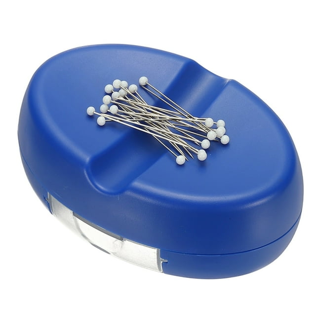 1 Pcs Magnetic Pin Holder with 1.5" Quilting Needles for Sewing, Dark Blue