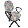thumbnail image 1 of Geometric Office Chair Slipcover, Pastel Oriental Mosaic Square Scraps Effect Tile Pattern Folkloric Cultural Art, Protective Stretch Decorative Fabric Cover, Standard Size, Multicolor, by Ambesonne, 1 of 5