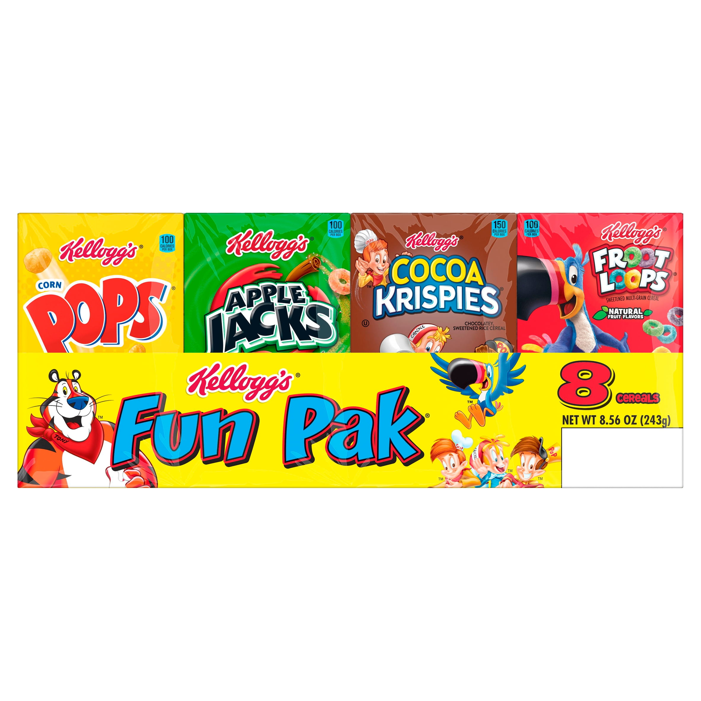 Kellogg's Fun Pak Cereals, 8 count, 8.56 oz