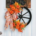 thumbnail image 2 of Hvmvliv Fall Wreath(17.72x16.54in) Fall Wreaths for Front Door, Artificial Wreath with Flowers Pumpkin Berries Bow, Door Wreath for Outside Thanksgiving,Outdoor Decor Multicolor, 2 of 9