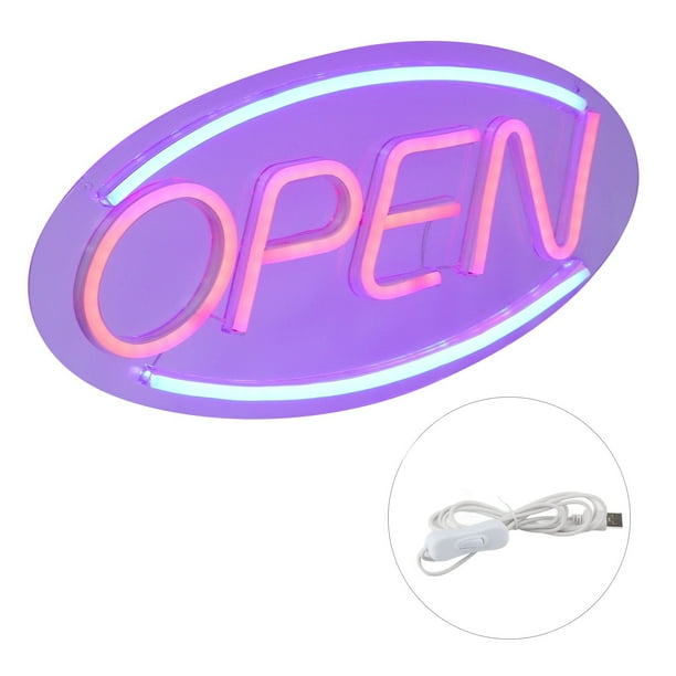 Letrero LED De Neón Abierto Iluminado Brillante 16 X 9 Decoración Alimentado Por USB Para Cafés Restaurantes Compra Barata En
