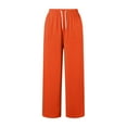 thumbnail image 5 of Pantalones deportivos Gibobby de chándal de pierna ancha con bolsillo inclinado para mujer anaranjado M, 5 of 5