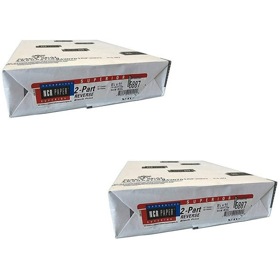 NCR Paper, 5887, Collated 2 Part White, Canary, Letter Size Carbonless Paper Appleton, 250 Count 2 Pack