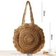 thumbnail image 2 of Bolsos de paja para mujer, bolsos de paja redondos tejidos a mano, bolsos de mano grandes para playa de verano, bolso de hombro con asa tejida, 2 of 6