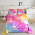 thumbnail image 2 of Manfei Abstract Floral King Size Comforter Sets, Transparent Leaf Comforters King Size, Pink Orange, Pink Reversible, 3-Piece, 1 Comforter and 2 Pillowcases, 2 of 7