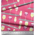 thumbnail image 2 of Soimoi Cotton Poplin Fabric Wine Glass Bar Print Sewing Fabric Yard 56 Inch Wide, 2 of 3