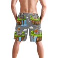 thumbnail image 3 of Sky Island Pattern Medium Size Men's Quick Dry Beach Shorts with Mesh Lining, Lightweight, 3 of 8