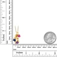 thumbnail image 6 of 18K Yellow Gold Plated Silver Pink Created Sapphire and Blue Created Sapphire and Purple Amethyst Pendant for Women (1.52 Cttw, Gemstone September Birthstone, Heart Shape 5MM, 18 inch Chain), 6 of 6