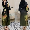 thumbnail image 5 of Afdoent Soft Robes For Women Satin Floral Kimono Robe For Women Cool Sensation 3/4 Sleeve Long Casual Home Wear Bathrobe Sleepwear Loungewear, 5 of 5
