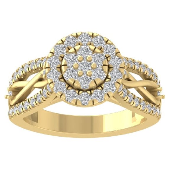 ARAIYA FINE JEWELRY 10K Yellow Gold Lab Grown Diamond Wedding Band Ring (1 cttw, D-F Color, VS Clarity) Size 9.5