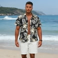 thumbnail image 4 of Sumtumn Hawaiian Shirt for Men,Summer Beach Short Sleeve Button Down Shirts Black Palm Clothing, 4 of 7