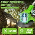 thumbnail image 3 of Electric Weed Trimmer,650W Powerful Motor Weed Eaters,Adjustable Length Weed Wackers & Grass Trimmer with Upgraded Wheels,Perfect Lawn Edger for Yard Garden,2 Batteries and 3 Types Blades, 3 of 10