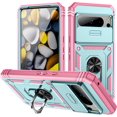 thumbnail image 1 of KOMI for Google Pixel 8 Pro Case Military Grade Drop Shock Protection Cell Phone Cover with Slide Camera Cover Built-in 360° Rotate Ring Stand for Pixel 8 Pro 6.7 Pink, 1 of 5
