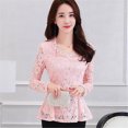 thumbnail image 3 of OKBOP Sleeveless Tops for Women,Casual Long Sleeve Lace Shirt Crocheted Elegant Lace Satin Blouses for Women Girls Halloween Shirt, 3 of 8