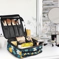thumbnail image 5 of FORMRS Travel Makeup Bag Large Capacity Train Case Cosmetic Organizer with Adjustable Dividers, Lemon Leaves, 5 of 8