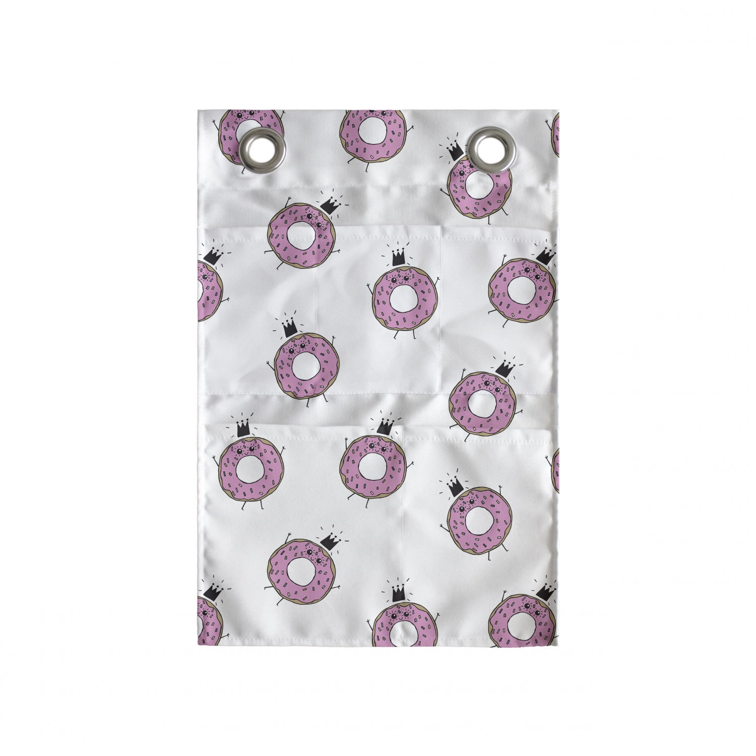 Donuts Storage Toy Bag Chair, Yummy Smiling Doughnuts with Crowns, Stuffed  Animal Organizer Washable Bag, Large Size, White Pale Pink, by Ambesonne 