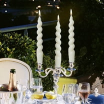 Luxicdy Ivory Taper Candles Stick Spiral Twisted Candles Set of 2 for Decoration Weddings Party Church-Unscented Dripless Candles7.5inch(White)