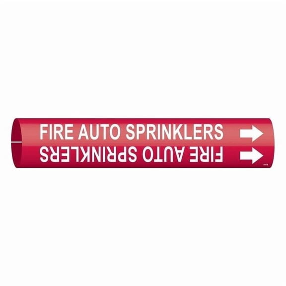 Brady Pipe Marker,Fire Auto Sprinklers,Red, 4059-B 4059-B