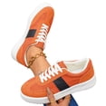 thumbnail image 2 of Womens Retro Low Top Platform Casual Shoes Bright Pink Faux Suede Non Slip Thick White Sole Comfort for Walking Shopping Daily Wear Ladies Sneakers 39, 2 of 7