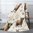 thumbnail image 2 of Joocar Highland Cow And Butterfly Flannel Throw Blanket For Winter Gift Home Sofa Bed Decoration 50x60 inch, 2 of 5