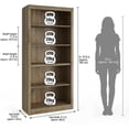 thumbnail image 2 of 71 in Tall Bookcase,Wooden Bookshelf with 5 Tiers, Modern Book Shelf in Swedish Oak, Floor Standing Display Shelves for Bedroom, Living Room and Office for Home, 2 of 9