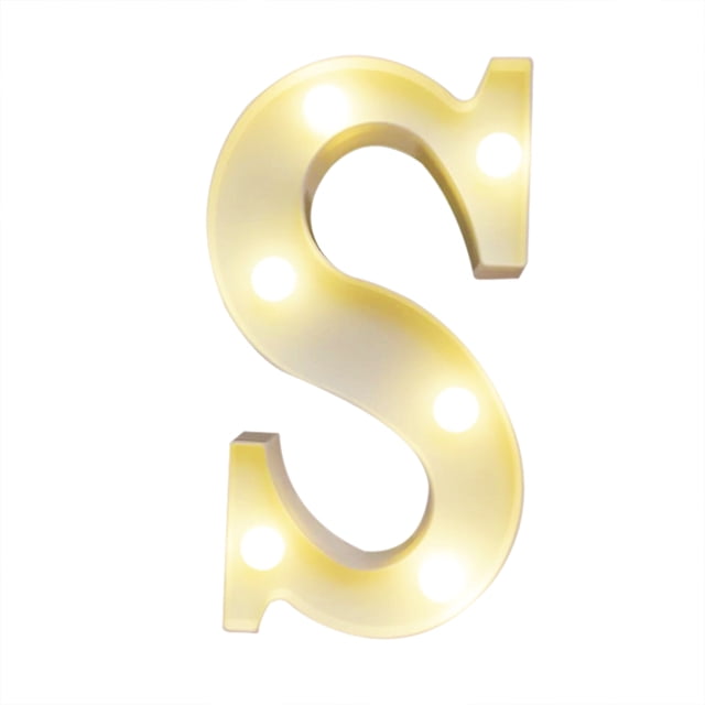 Amdohai Alphabet LEDs Light Standing Letters Sign with Bulbs Night Lamp Warm White Constant Bright Light Effect 2 * AA Cell Operated IP54 Water Resistance for Birthday Christmas Wedding Home Party Bar