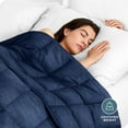 thumbnail image 3 of Bare Home 25 lbs Weighted Blanket for Adults - 80" x 87" - Minky Fleece, Dark Blue, 3 of 10